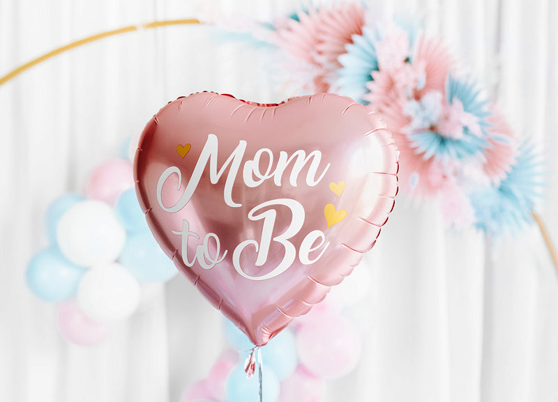 Helium Ballon Herz Mom To Be Rosa Leer 35cm