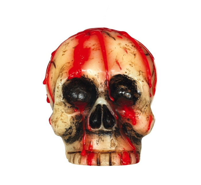 Halloween Kerze Blutiger Totenkopf 10cm