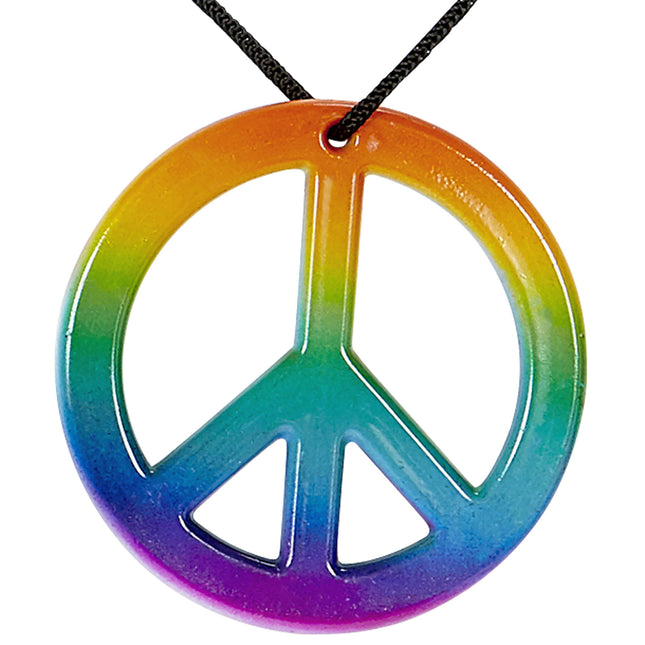 Bunte Hippie-Halskette Regenbogen