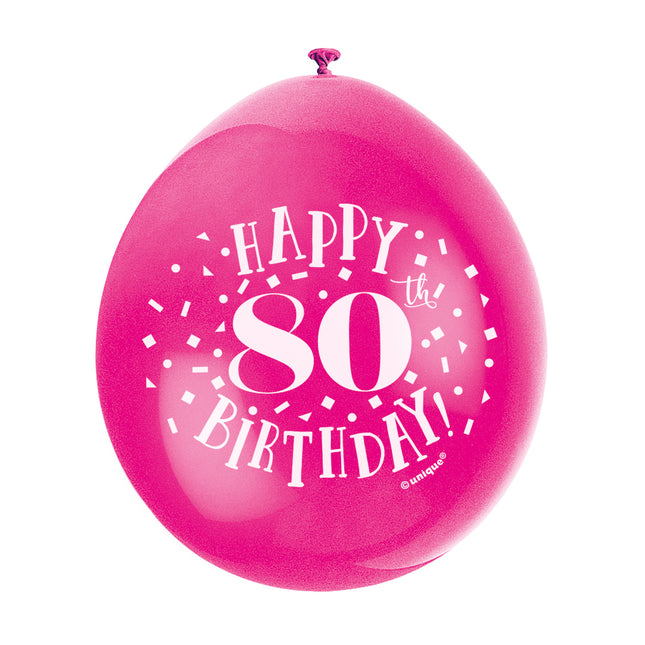 Luftballons Happy Birthday 80 Jahre 28cm 10Stk