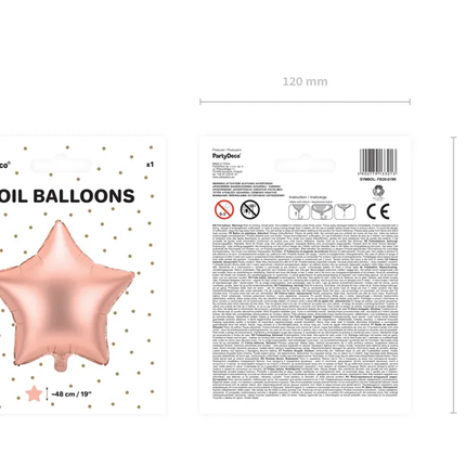 Heliumballon Star Rose Gold Leer 48cm