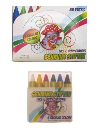 PXP Make-up Marker 6 X 8 Gramm Regular Colours In Box 8gr 6pcs