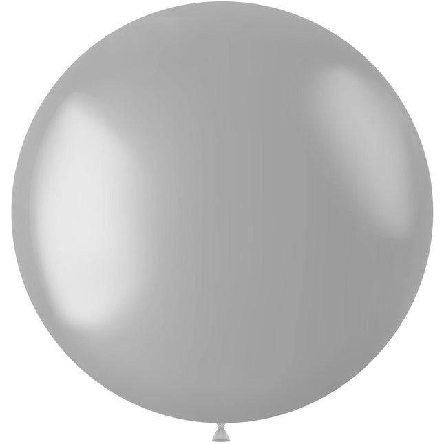 Silberner Ballon Metallic Moondust Silber 80cm