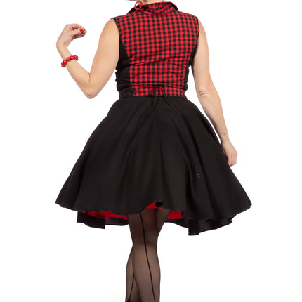 Rock N Roll 50S Kleid Schwarz Rot Damen