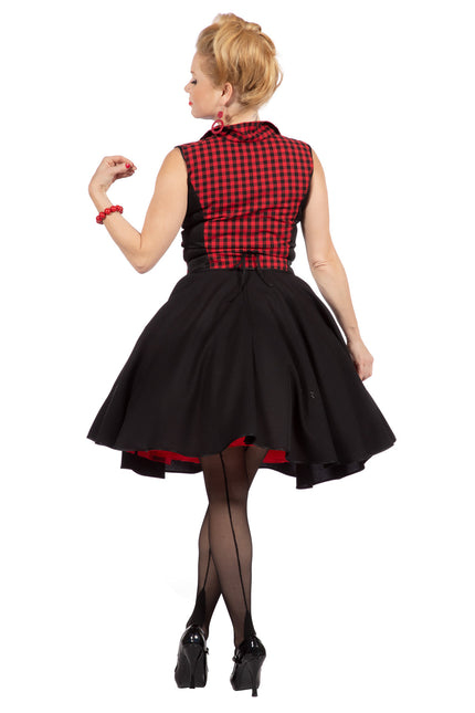 Rock N Roll 50S Kleid Schwarz Rot Damen