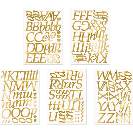 Buchstabenaufkleber Gold