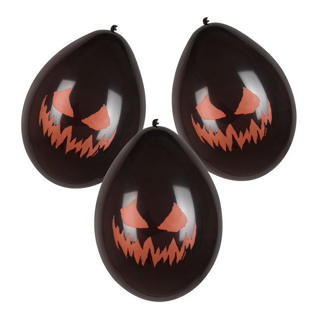 Halloween Ballons Gruseliger Kürbis 25cm 6Stk