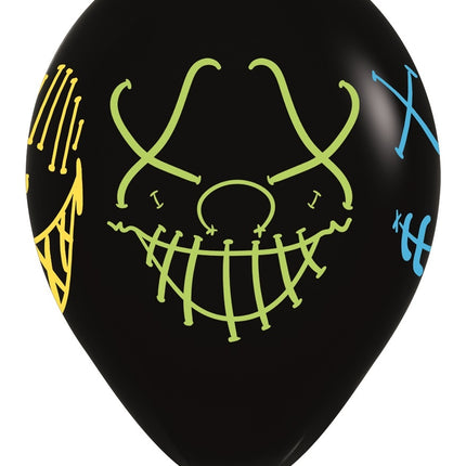 Ballons Masken Neon Tinte Schwarz 30cm 25Stk