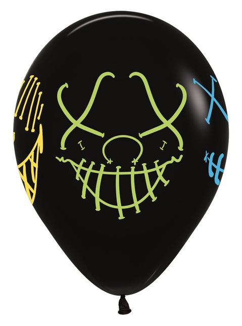 Ballons Masken Neon Tinte Schwarz 30cm 25Stk