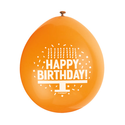 Luftballons Happy Birthday 28cm 10Stk