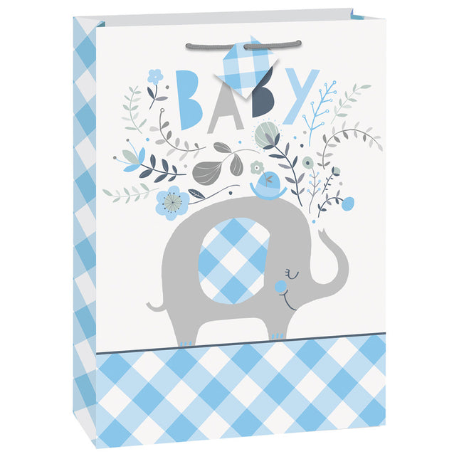 Baby Elefant Geschenktasche Blau