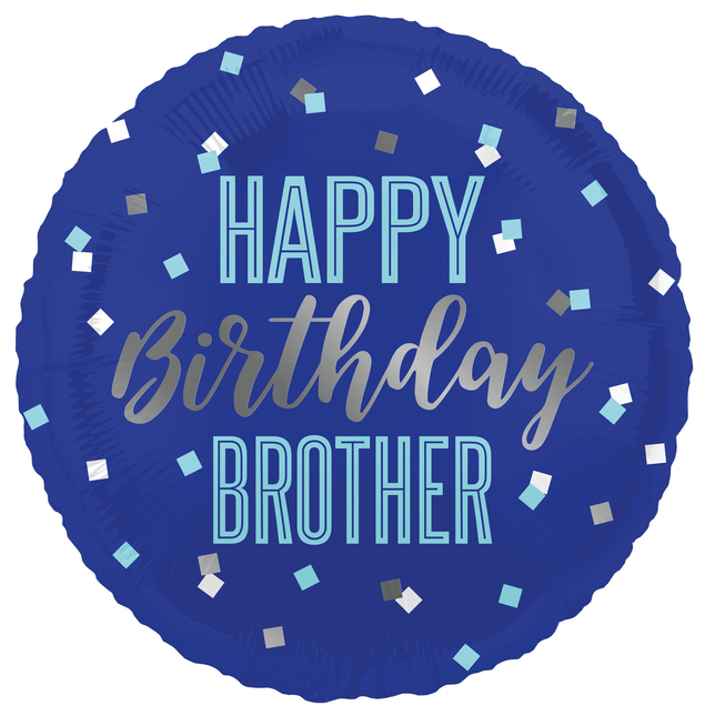 Happy Birthday Helium Ballon Blau Bruder Leer 45cm