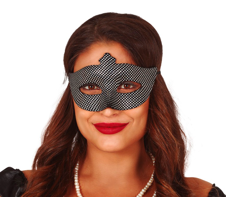 Maske Schwarz Silber