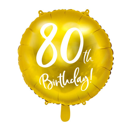 Helium Ballon 80Th Geburtstag Gold Leer 45cm