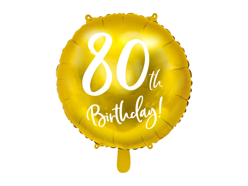 Helium Ballon 80Th Geburtstag Gold Leer 45cm