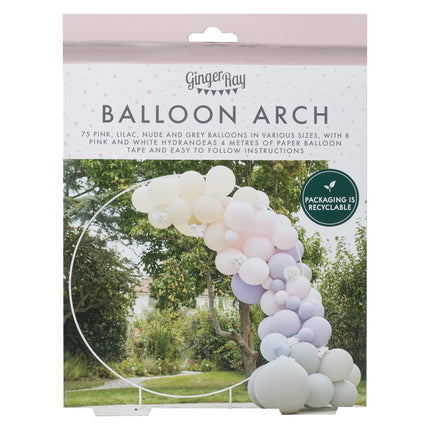 Lila Grau Rosa Ballonbogen Matte XL DIY Set