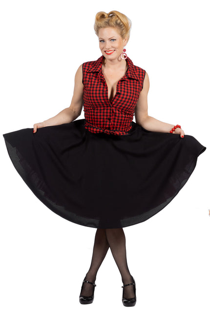 Rock N Roll 50S Kleid Schwarz Rot Damen