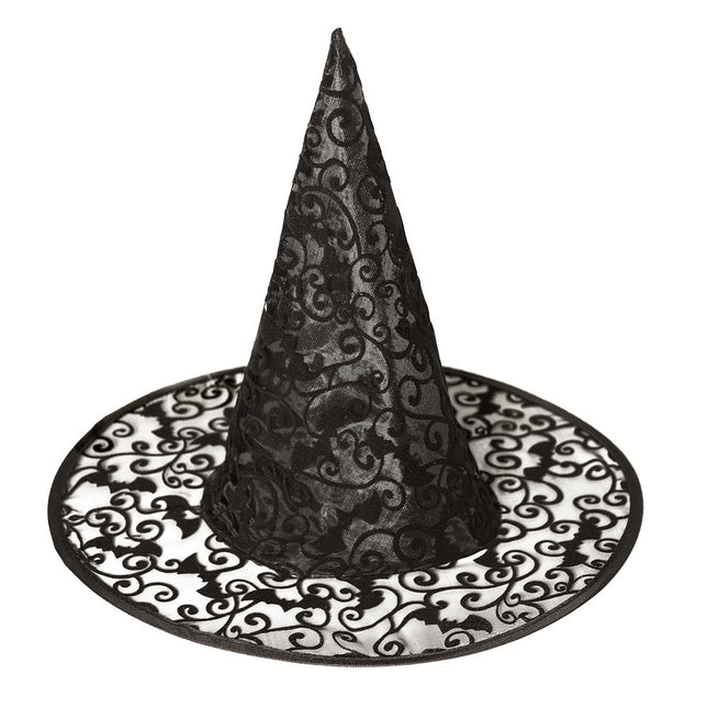 Halloween Hexenhut Spitze Schwarz