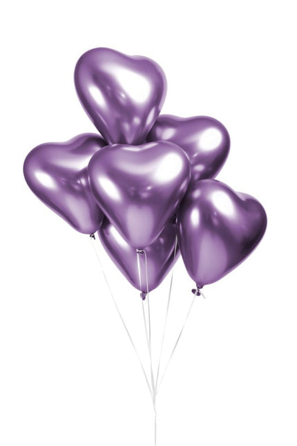 Herz Ballons Lila 30cm 6Stk