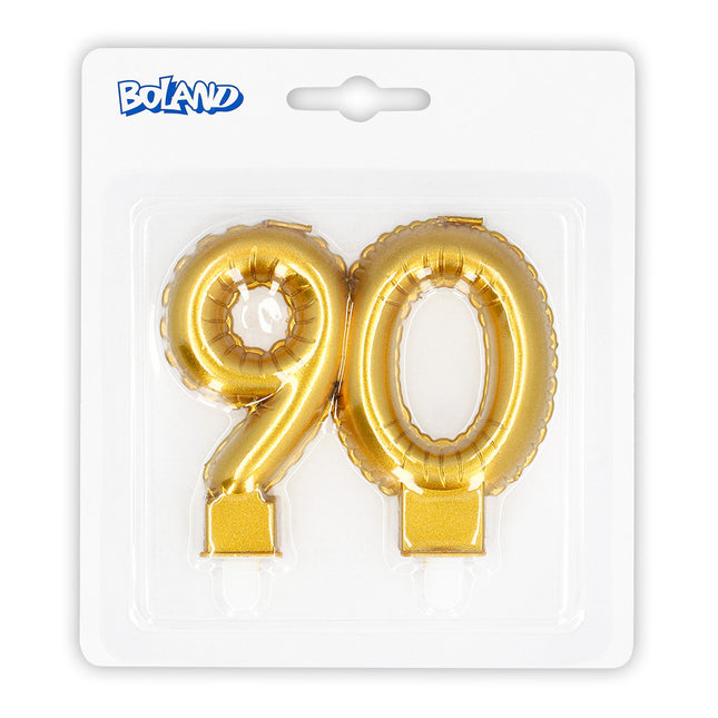 Goldene Kerze 90 Jahre 8cm