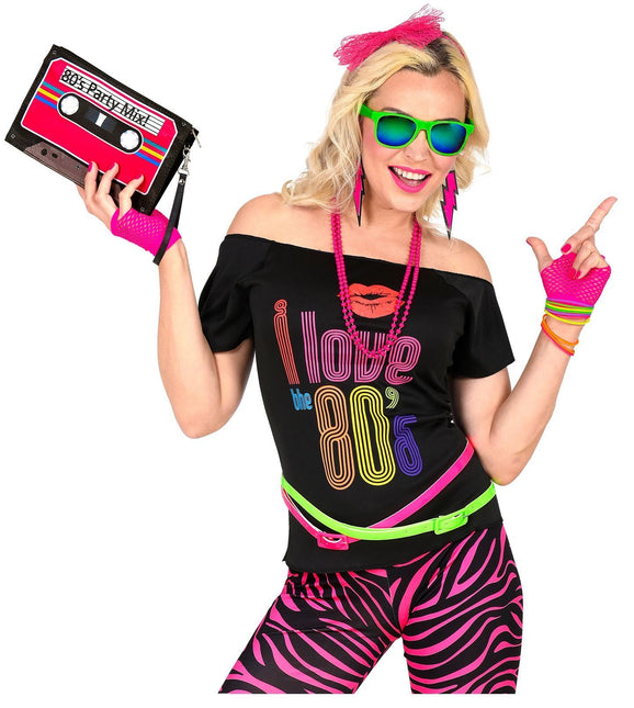 Neon 80S Accessoire Set Rosa 5 Stück