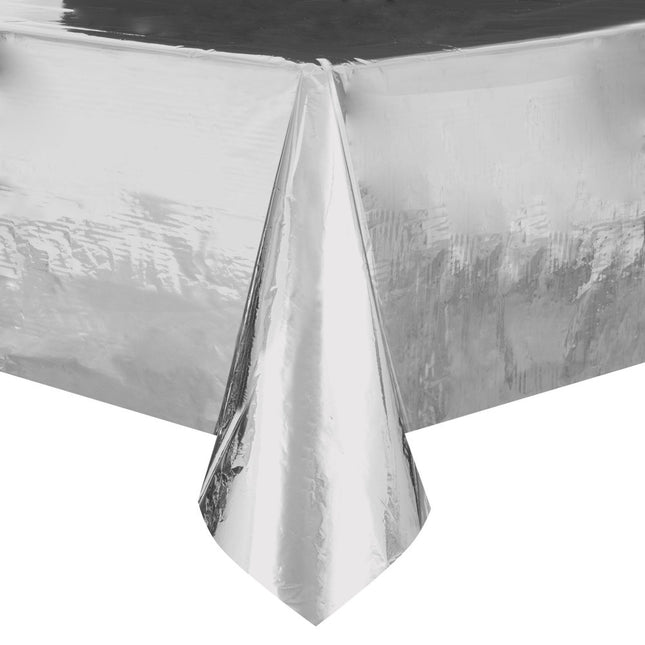 Silbernes Tischtuch Metallic 2.74m