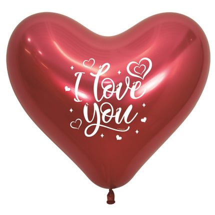 Ballons Herz I Love You Reflex 35cm 12 Stk.