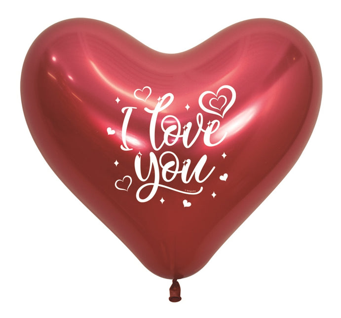 Ballons Herz I Love You Reflex 35cm 12 Stk.