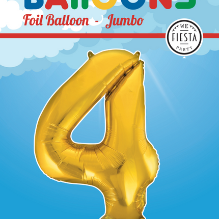 Folienballon Figur 4 Gold XL 86cm leer