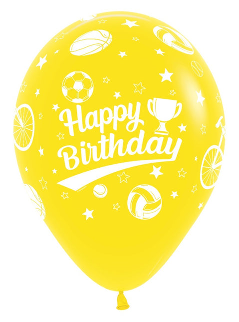 Luftballons Happy Birthday Sport 30cm 25 Stk.