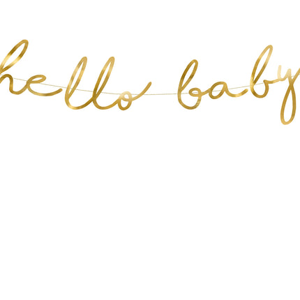 Geburtsgirlande Hello Baby Gold 70cm