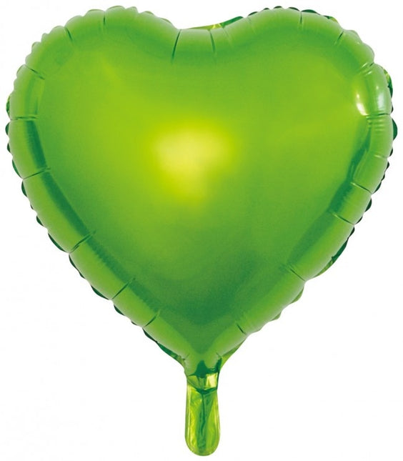 Helium Ballon Herz Grün Leer 45cm