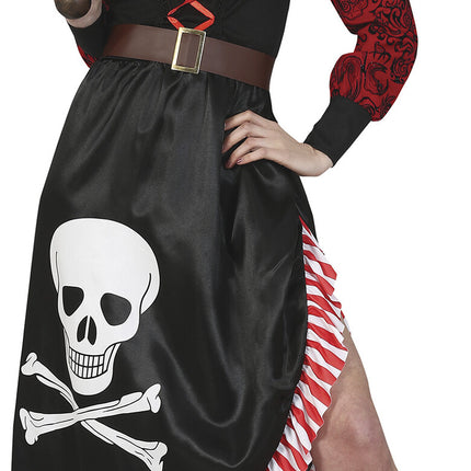 Piratenkleid Rot Schwarz Damen