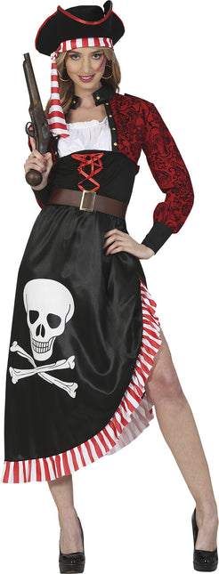 Piratenkleid Rot Schwarz Damen