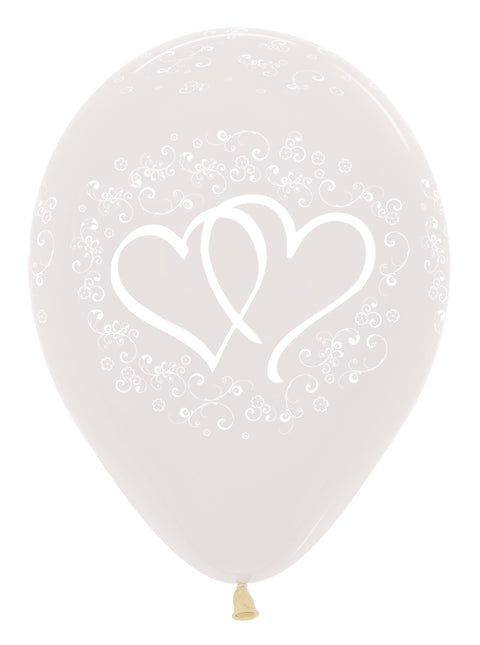 Ballons Entwinted Hearts Kristallklar 30cm 25Stk