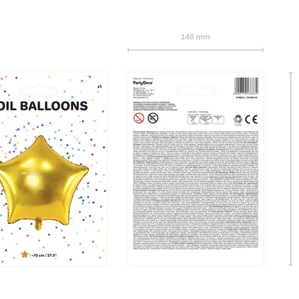 Heliumballon Star Gold Leer 70cm