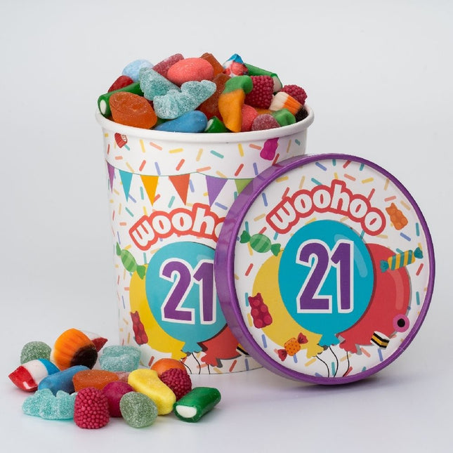 Buntes Bonbon-Tablett 21 Jahre 12cm