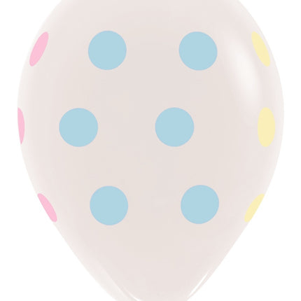 Ballons Pastell Polka Dots Klar 30cm 25Stk