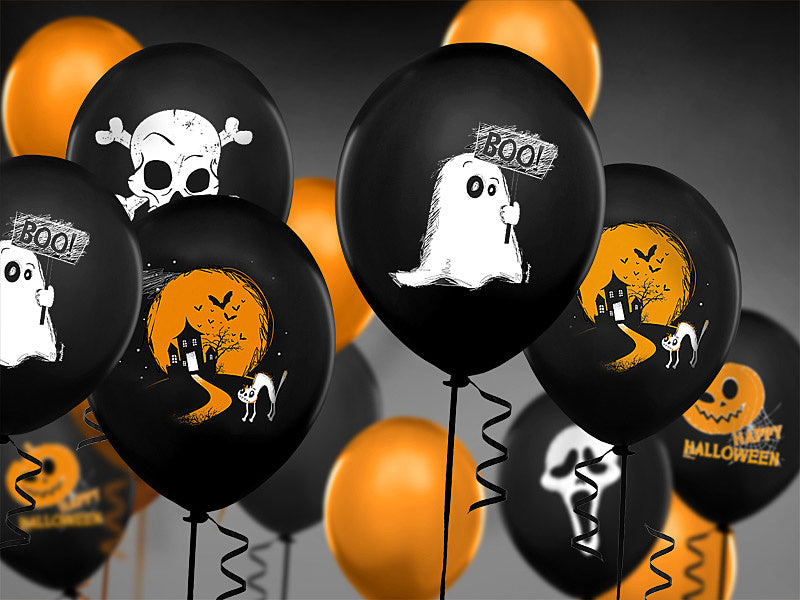 Halloween Luftballons Boo! 30cm 6 Stk.