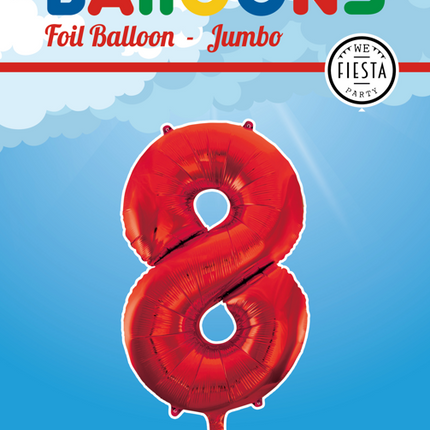 Folienballon Figur 8 Rot XL 86cm leer