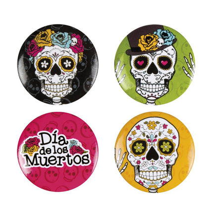 Day Of The Dead Buttons 4pcs