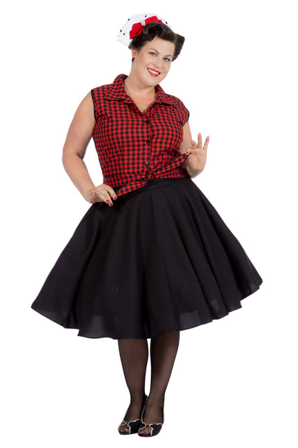 Rock N Roll 50S Kleid Schwarz Rot Damen