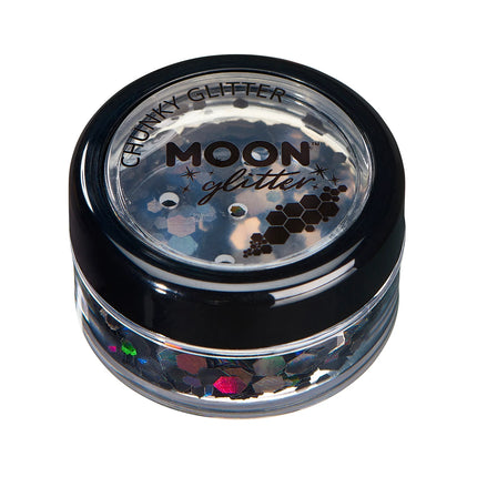 Moon Glitter Holographic Chunky Glitter Schwarz 3g