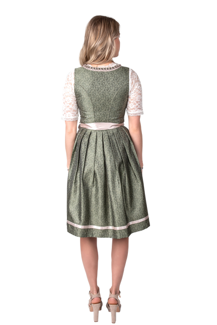 Rosa Weiß Creme Dirndlkleid Oktoberfest Damen Jaquard Grau