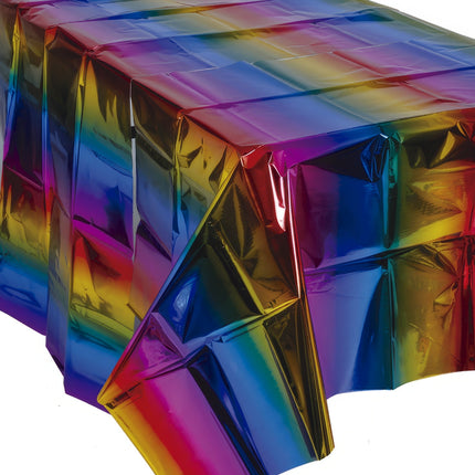 Bunte Tischdecke Metallic 2,74m