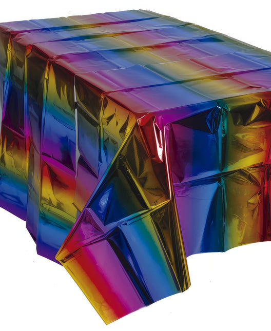 Bunte Tischdecke Metallic 2,74m