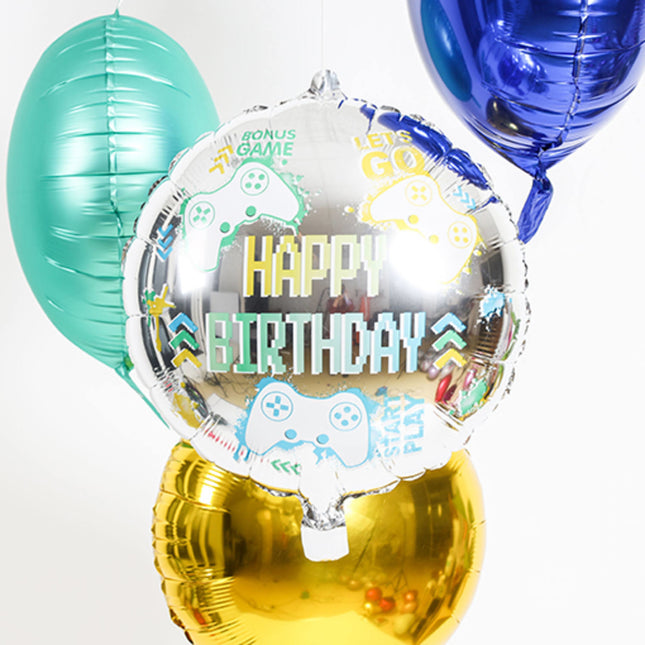 Heliumballon Happy Birthday Gaming Leer 45cm