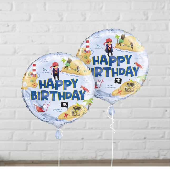 Helium Ballon Piraten Happy Birthday 45cm leer