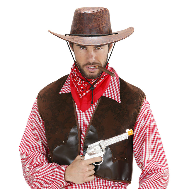 Cowboyhut Leder-Look