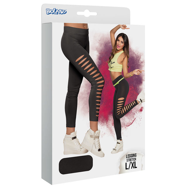 Schwarze Legging Löcher L-XL